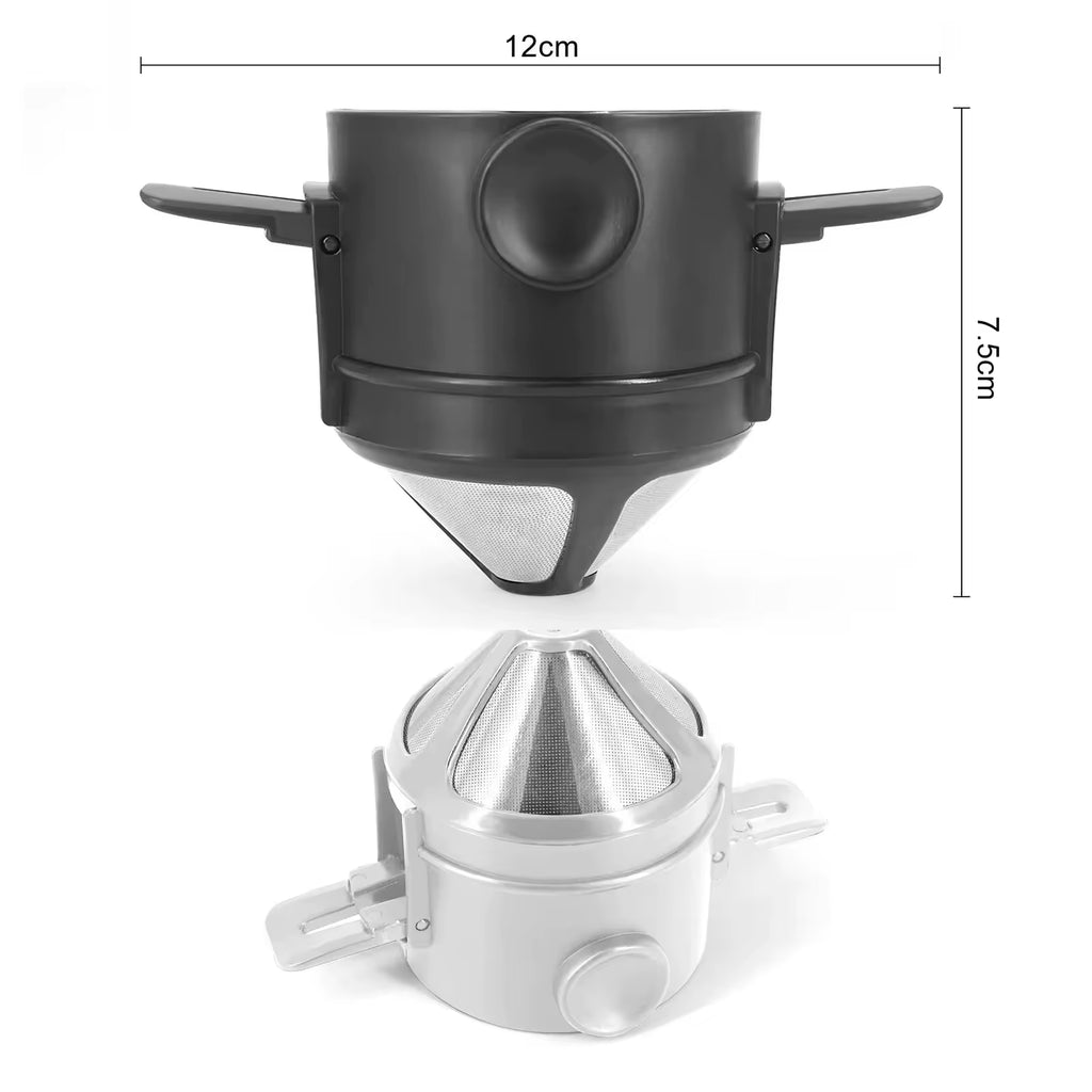 Collapsible Pour-Over Coffee Dripper, Reusable Steel Filter – image 2