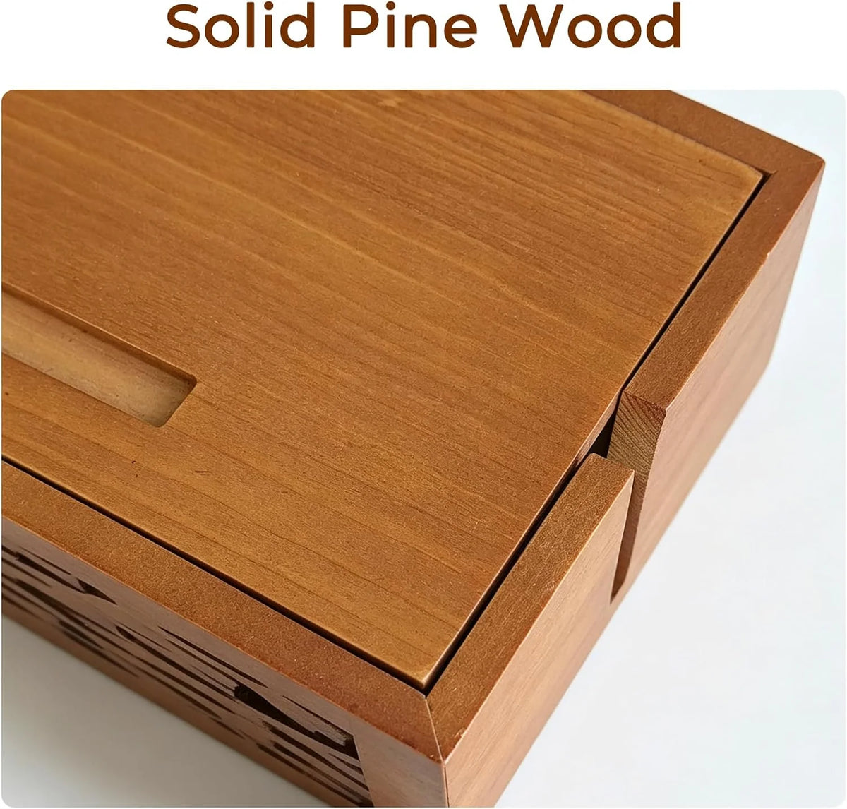 Cable Management Box – Wood Cord Organizer & Power Strip Cover – image 3