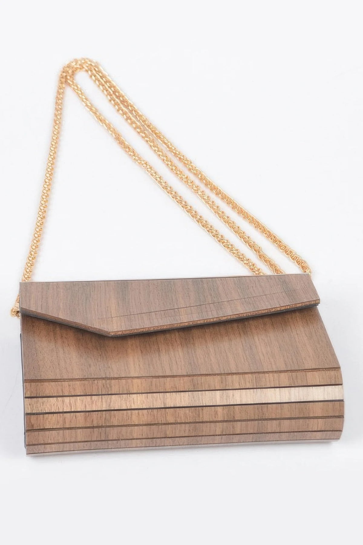 Wooden Clutch Purse, Hard Shell Evening Bag, Natural – image 2