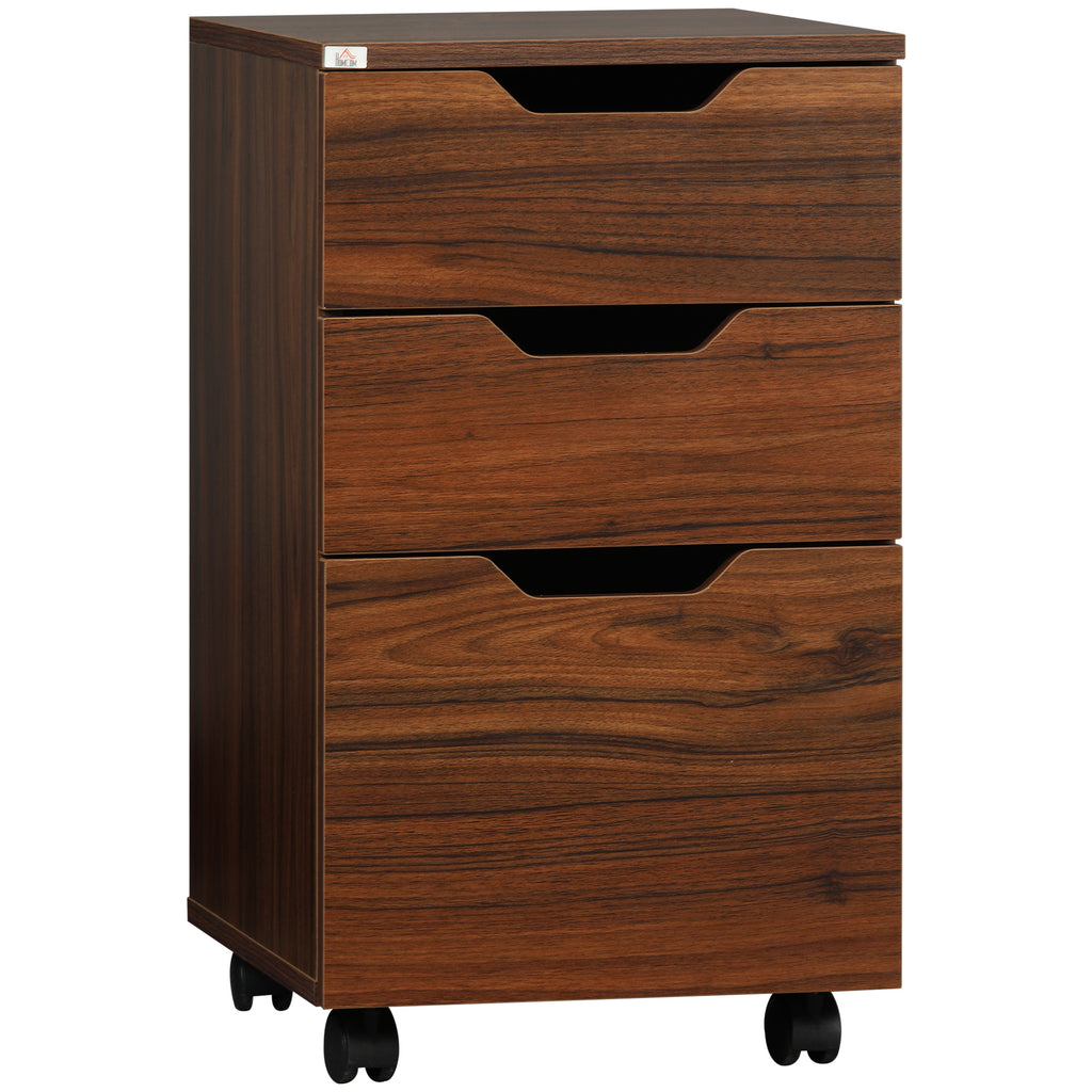 3-Drawer Rolling File Cabinet, Under Desk Printer Stand, Wood Grain – image 1