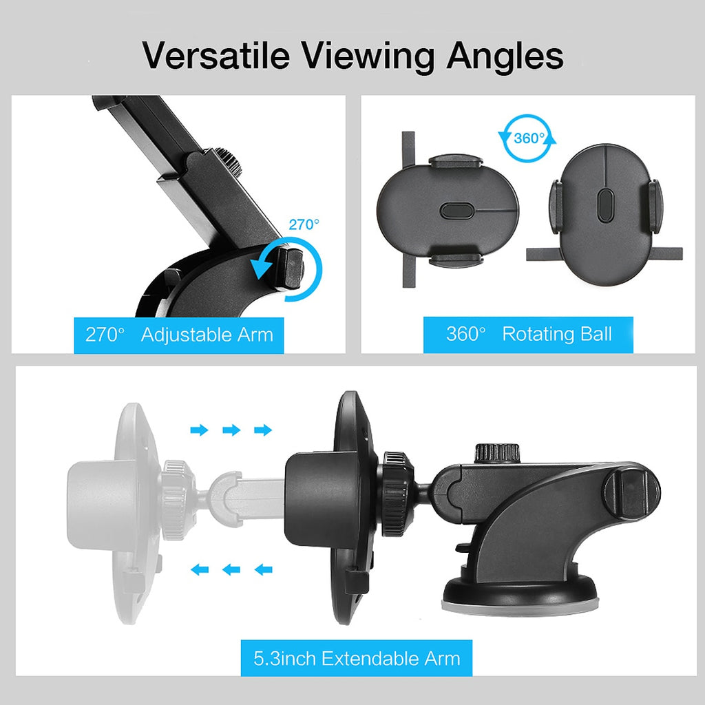 Car Phone Holder – Telescopic Dashboard Suction Mount