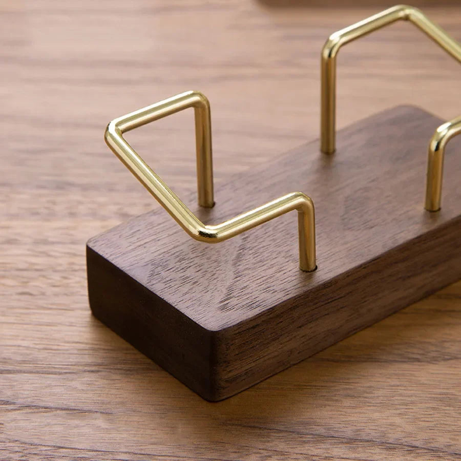 Business Card Holder – Wood & Metal Desk Display Stand – image 4