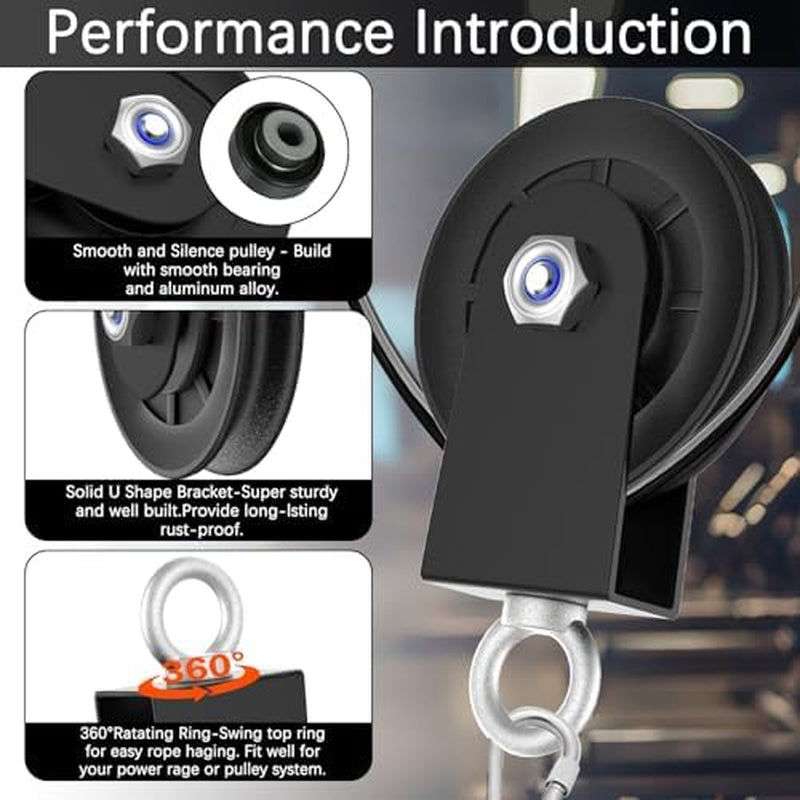 Gym Cable Pulley Wheel for Home Gym, 90 mm Silent Bearing, 660 lb – image 6