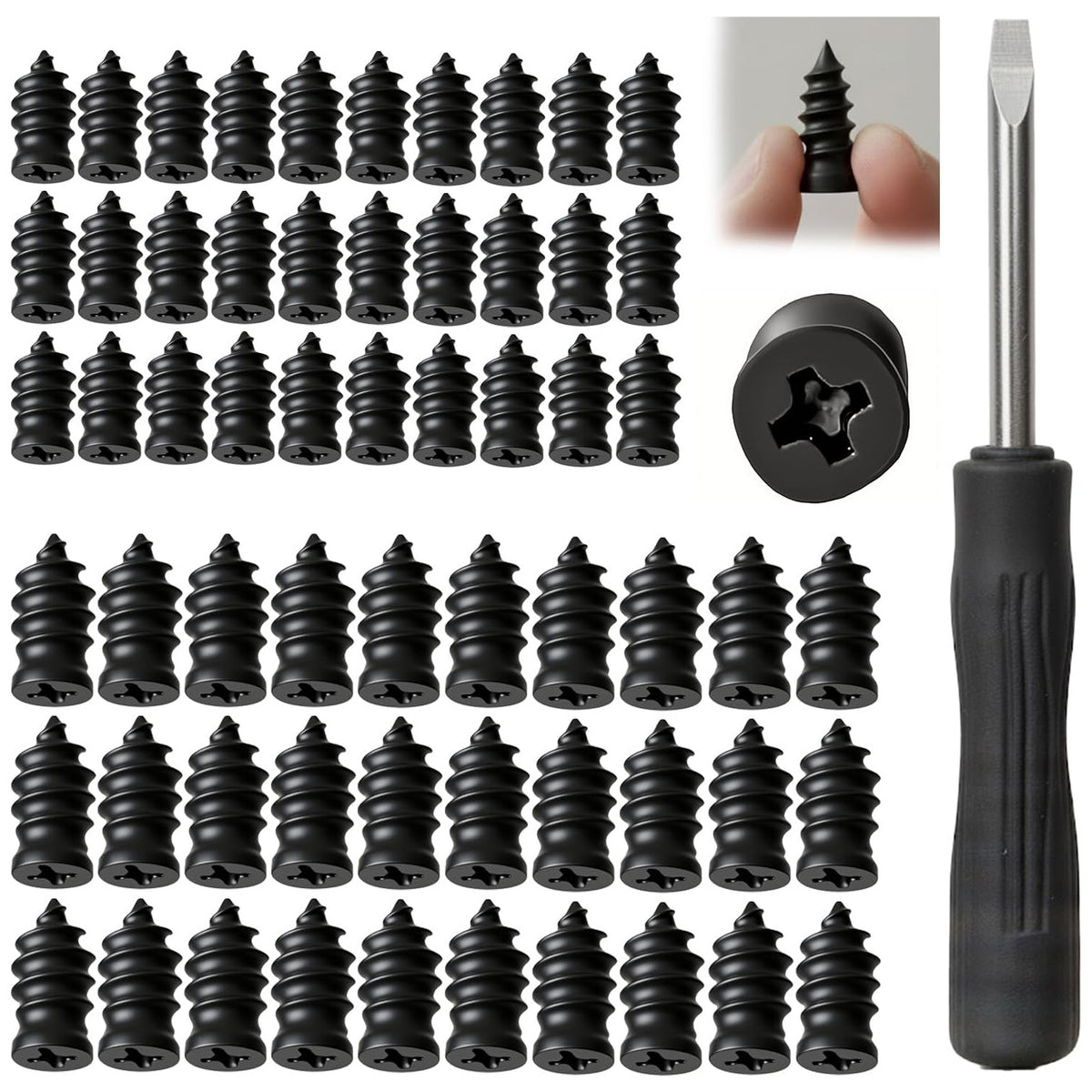 Tire Repair Plugs – 60 Pc Rubber Screw Nail Kit