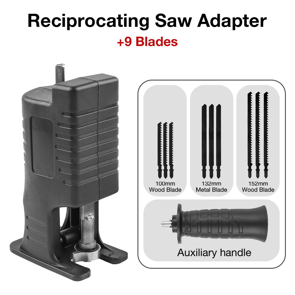 Reciprocating Saw Adapter Kit - Turn Your Drill into a Jigsaw for Wood, PVC & Metal