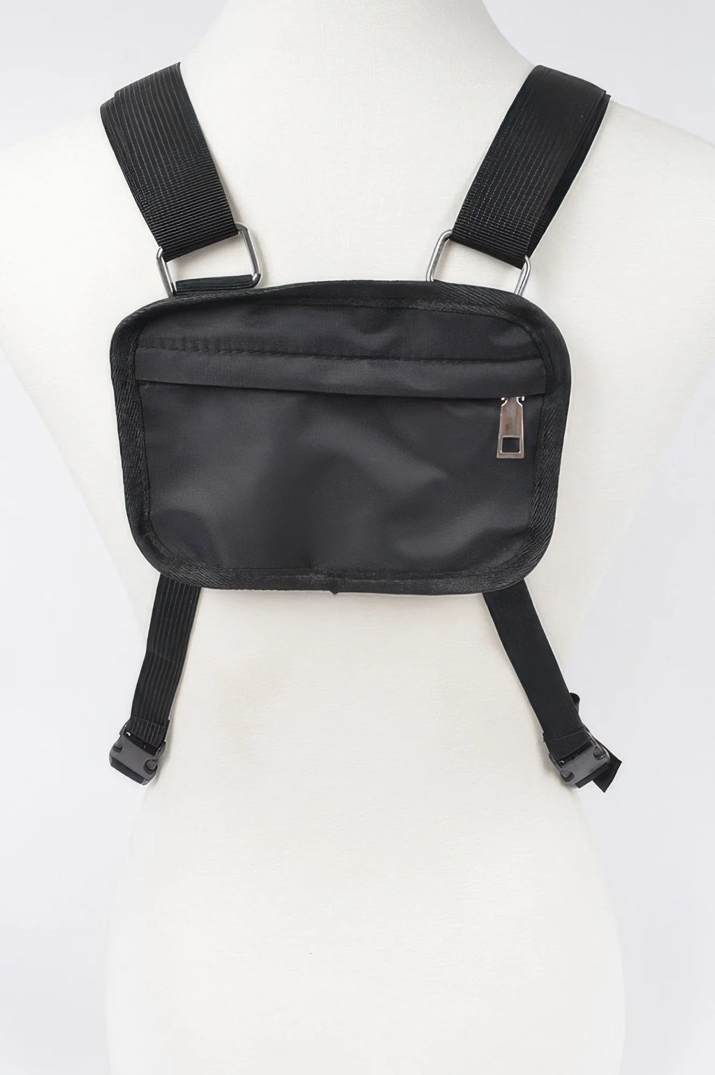 Nylon Sling Bag with Matching Pouch, Black – image 3