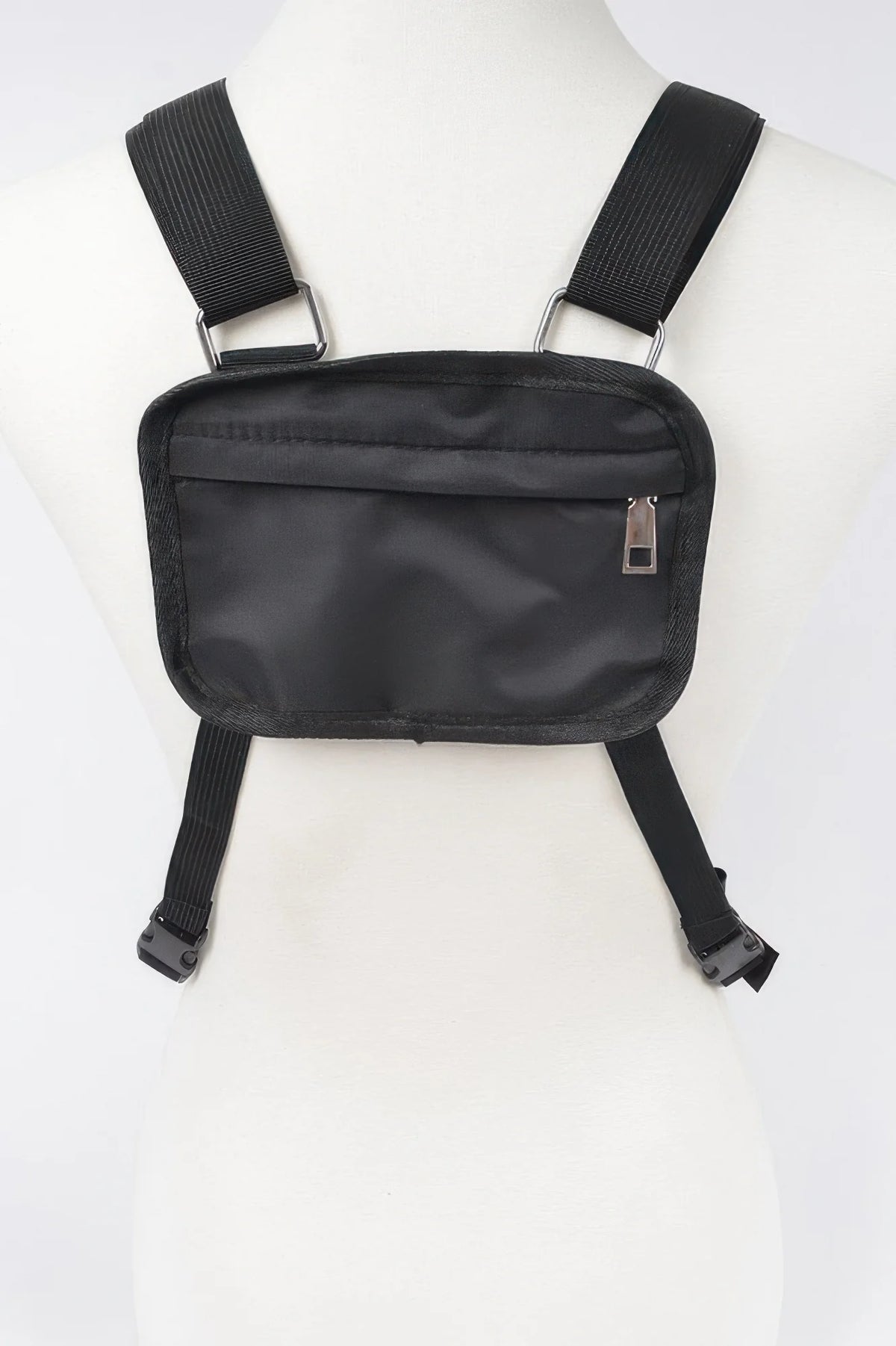 Nylon Sling Bag with Matching Pouch, Black – image 3