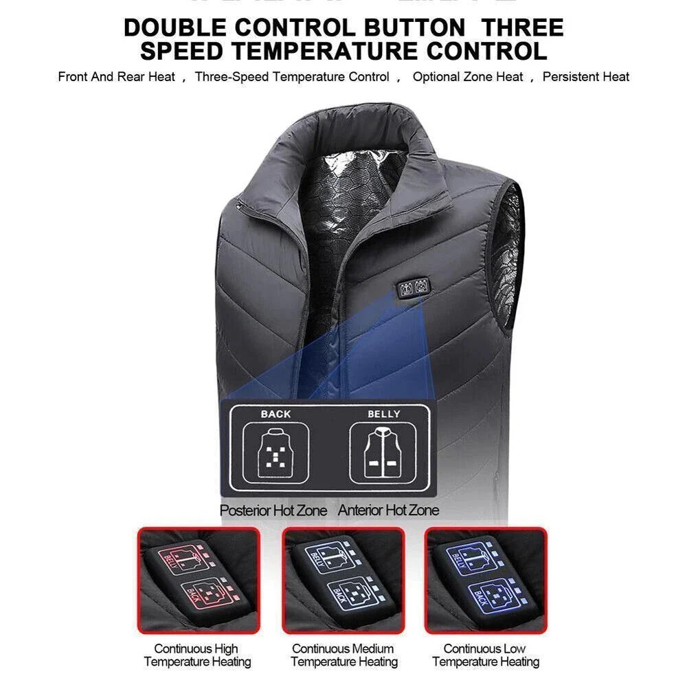 Heated Work Vest with 10000mAh Battery, 9 Heating Zones