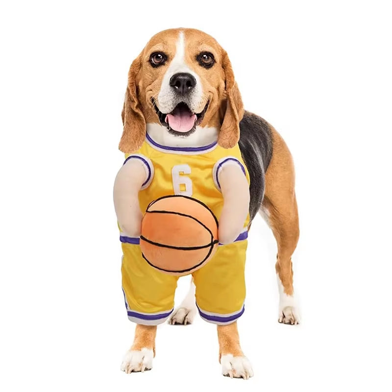 Dog Basketball Jersey Costume with Ball - Pet T-Shirt
