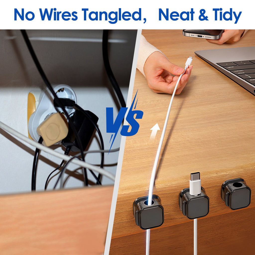 Magnetic Cable Clips – 6 Pack Adhesive Cord Organizer – image 5