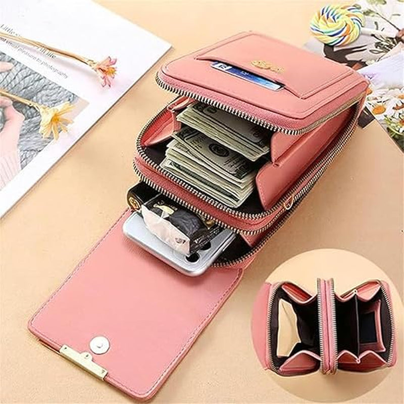 Touchscreen Phone Crossbody Bag, Anti-Theft PU Leather Mini Purse – image 2