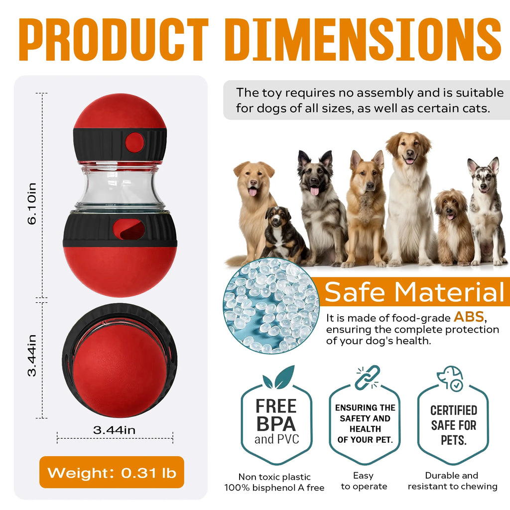 Treat Dispensing Dog Ball - Adjustable Slow Feeder Puzzle Toy – image 5