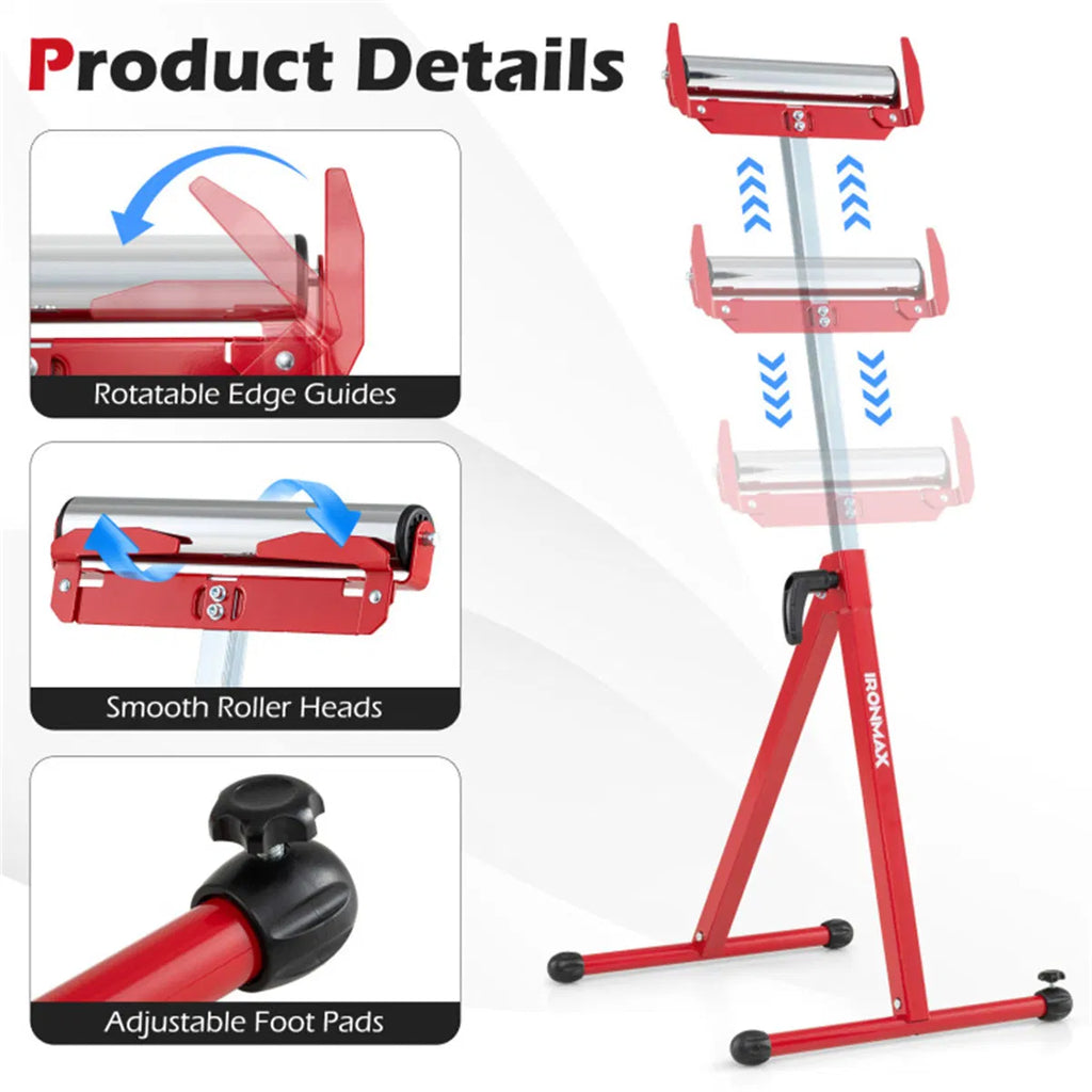 Folding Roller Stand 2-Pack with Edge Guides, 250 lb Each – image 6