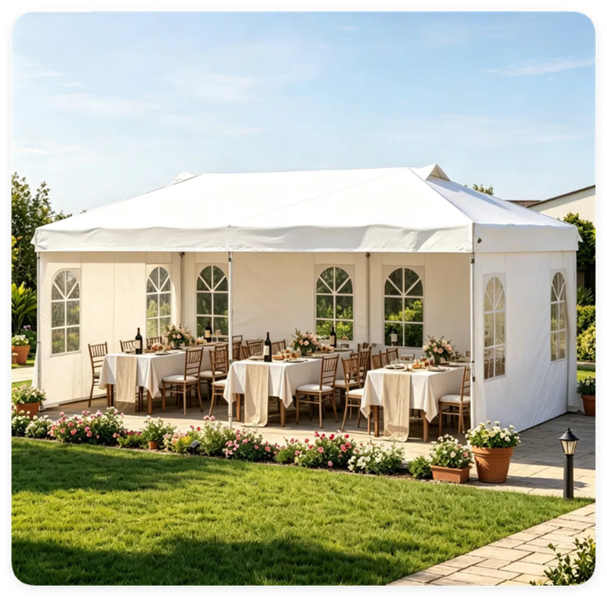 10 x 20 ft Pop Up Canopy Tent with Sidewalls, 3 Height Settings – image 15