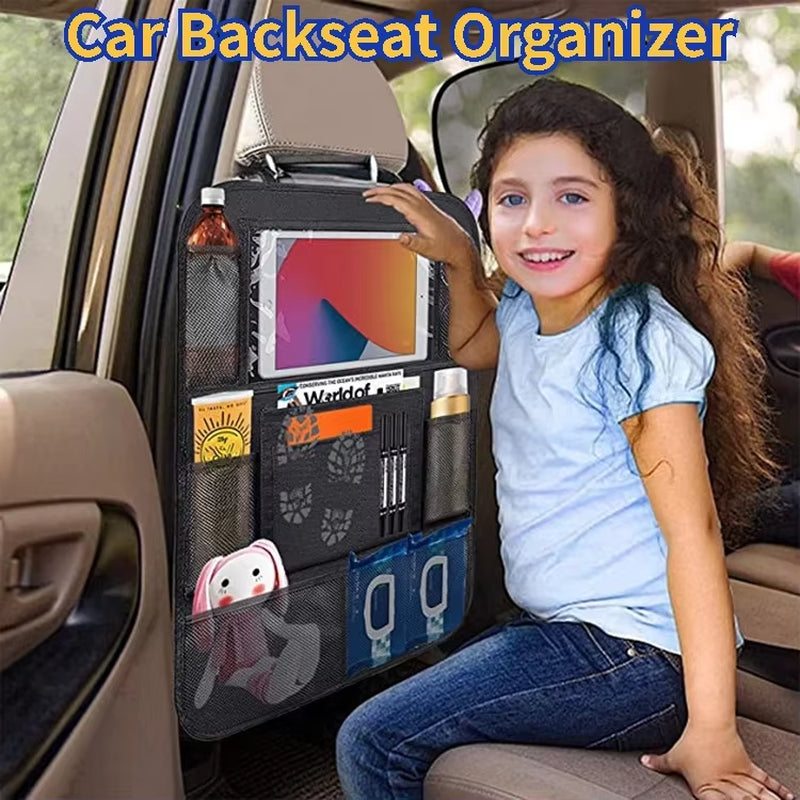 Backseat Organizer with Tablet Holder - Multi-Pocket Kick Mat – image 3