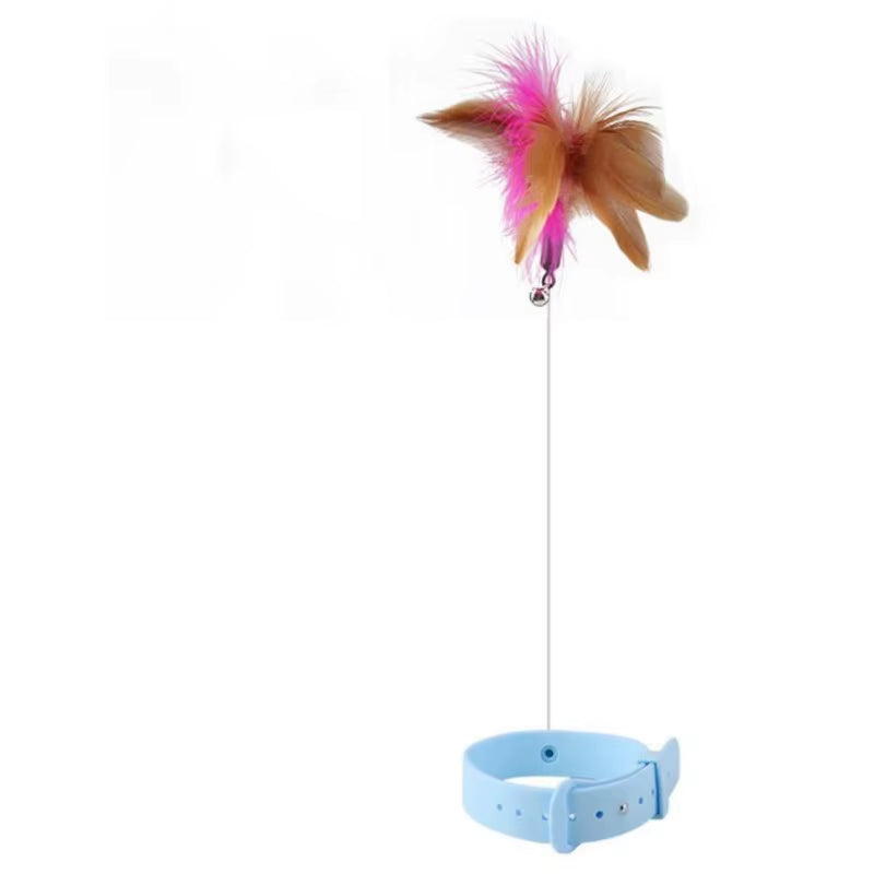 Feather Teaser Wand with Bell - Interactive Cat Toy