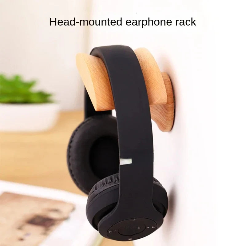 Headphone Holder, Wooden Wall and Desk Mount Hook – image 2