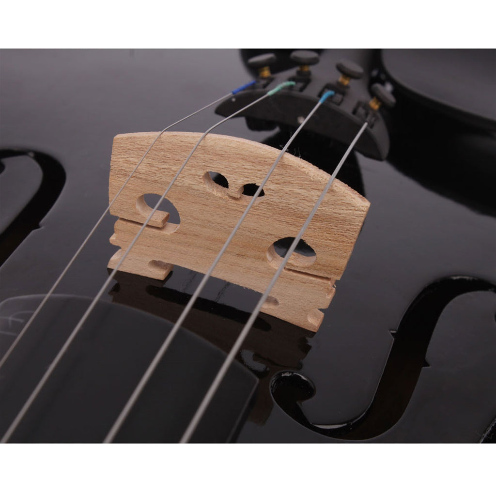 Full Size 4/4 Acoustic Violin Set – Black, with Case, Bow & Rosin – image 7