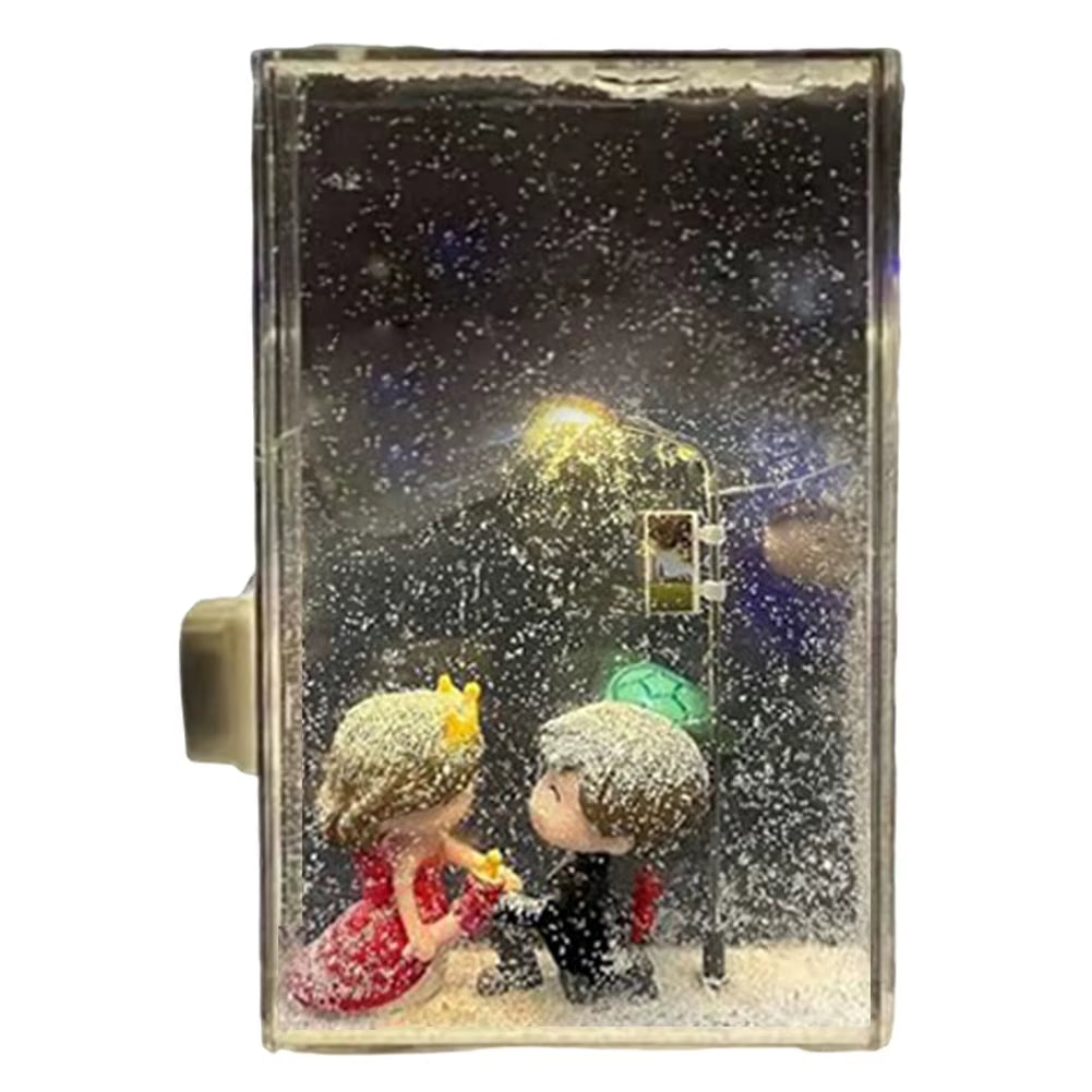 DIY Snow Scene Night Light Kit - Handmade Street Lamp Snowfall Desk Decor
