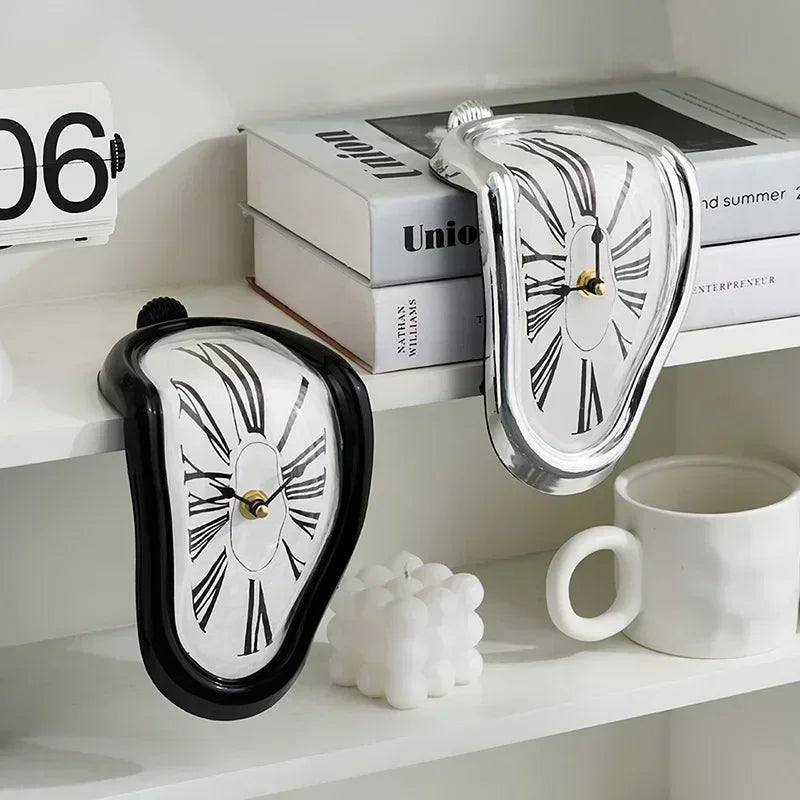 Melting Clock - Surreal Shelf Edge Clock, Quirky Art Decor Gift – image 2