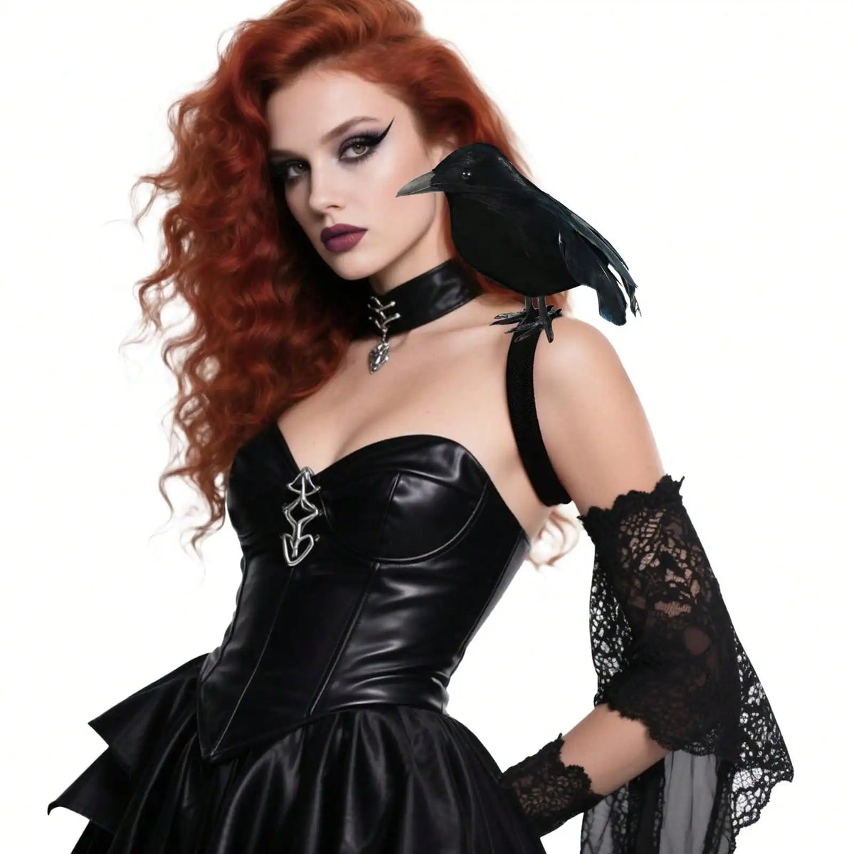 Realistic Halloween Crow Decoration – image 2