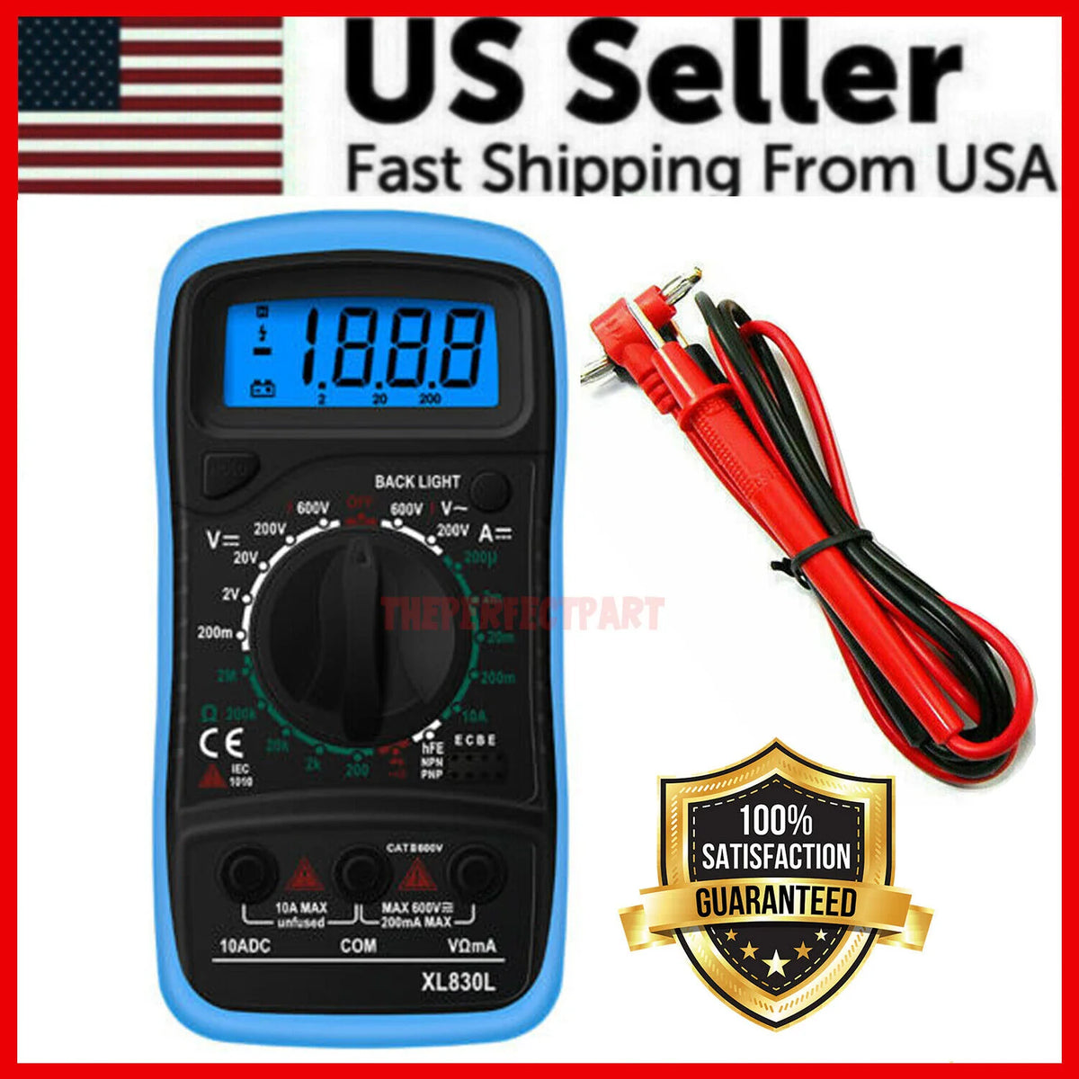 Digital Multimeter Electrical Tester, AC/DC Volt Amp Ohm Meter