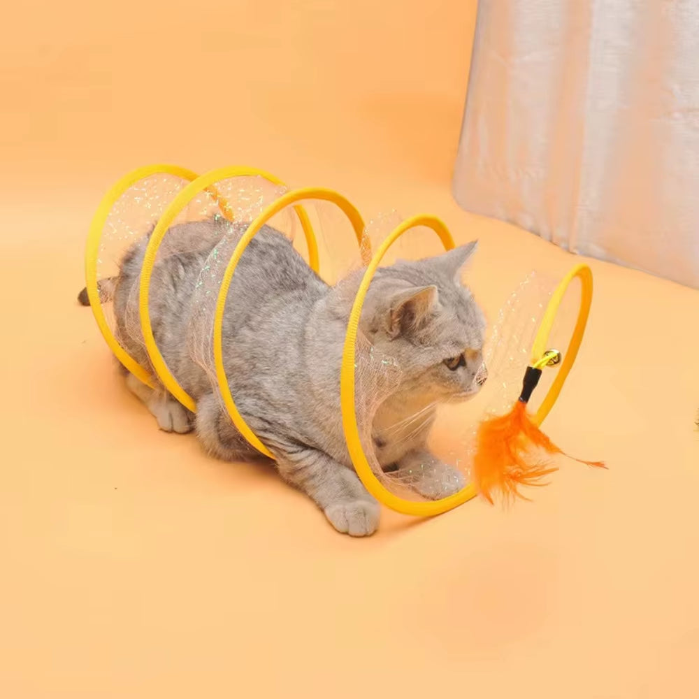 S-Shaped Cat Tunnel - Foldable Play Tube with Ball – image 5