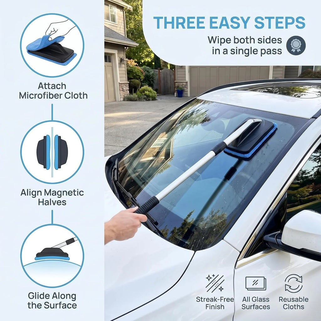 Magnetic Windshield Cleaner – Double-Sided Car Glass Cleaning Tool – image 7