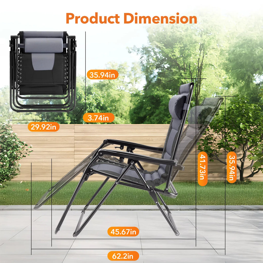 Padded Zero Gravity Recliner Chair with Adjustable Headrest – image 4