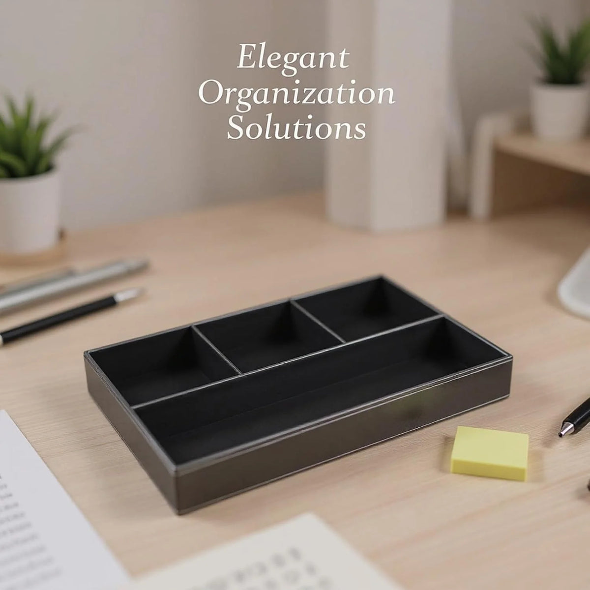 Valet Tray – PU Leather Jewelry and Catchall Organizer, 5 Slots – image 3