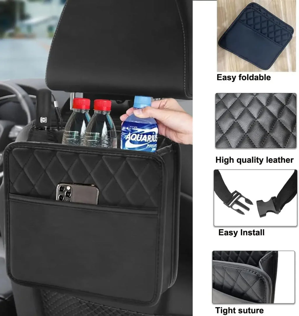 Back Seat Organizer, Waterproof PU Leather Hanging Storage Bag – image 3