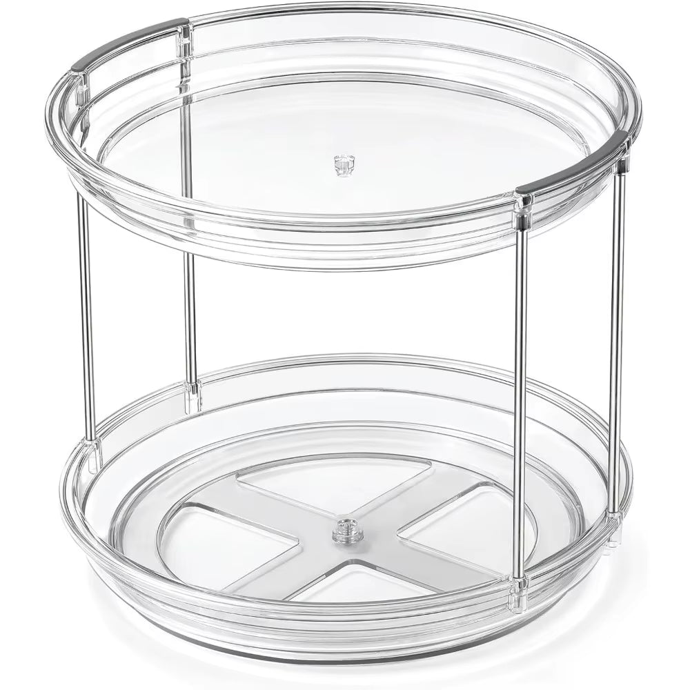 Lazy Susan Turntable Organizer - 2 Tier 9.25in Rotating Rack