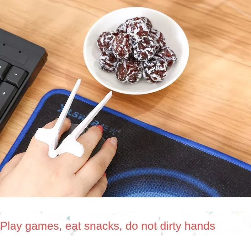 Gamer Finger Chopsticks - Snack Clip Tongs for Gaming