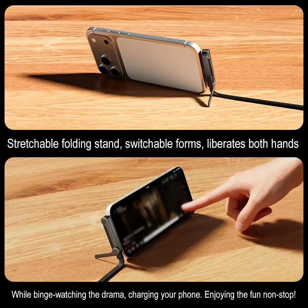 Right-Angle USB-C Charging Cable with Foldable Phone Stand – image 5