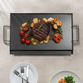 24 x 16 Inch Carbon Steel Flat Top Griddle with Grease Trough