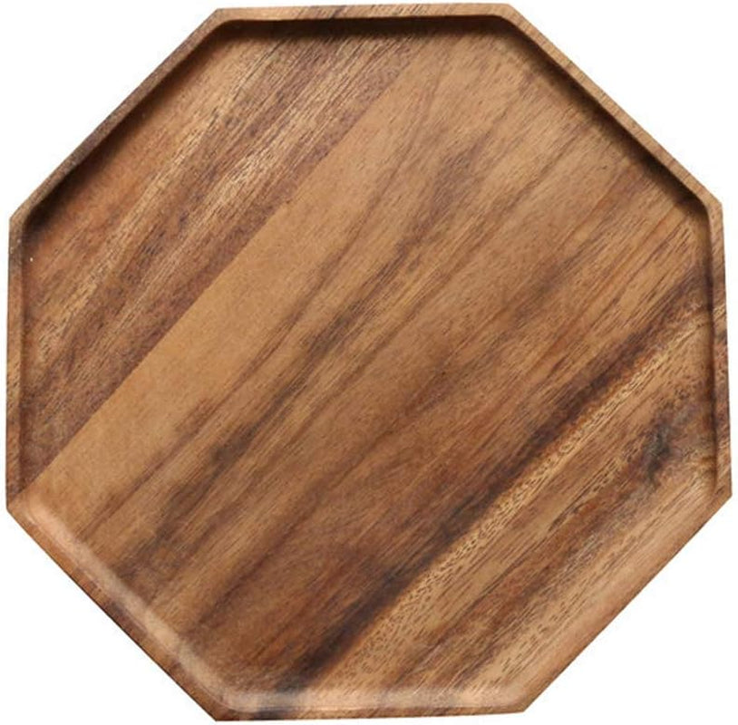Acacia Wood Serving Trays Set of 2, 10 in and 8 in Platters – image 2