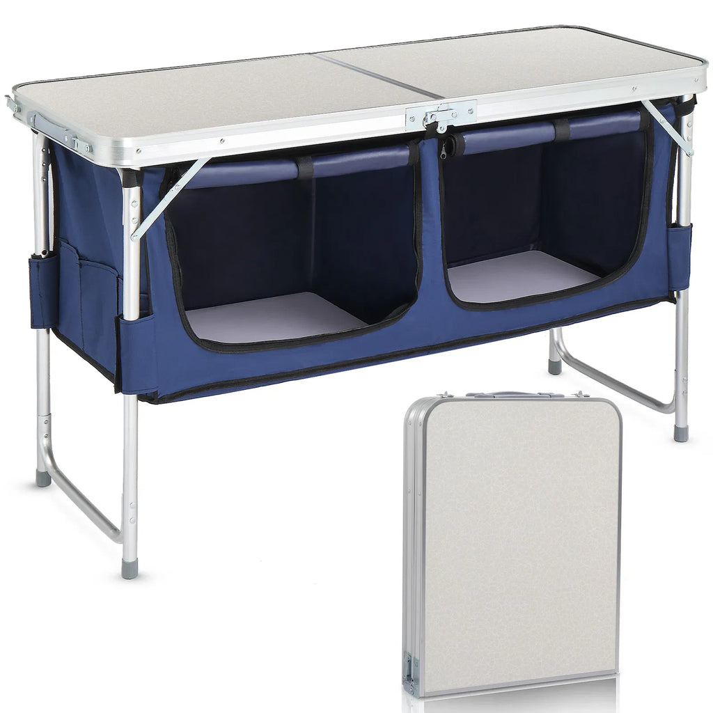 Folding Camping Table 4ft Portable with Storage – image 2