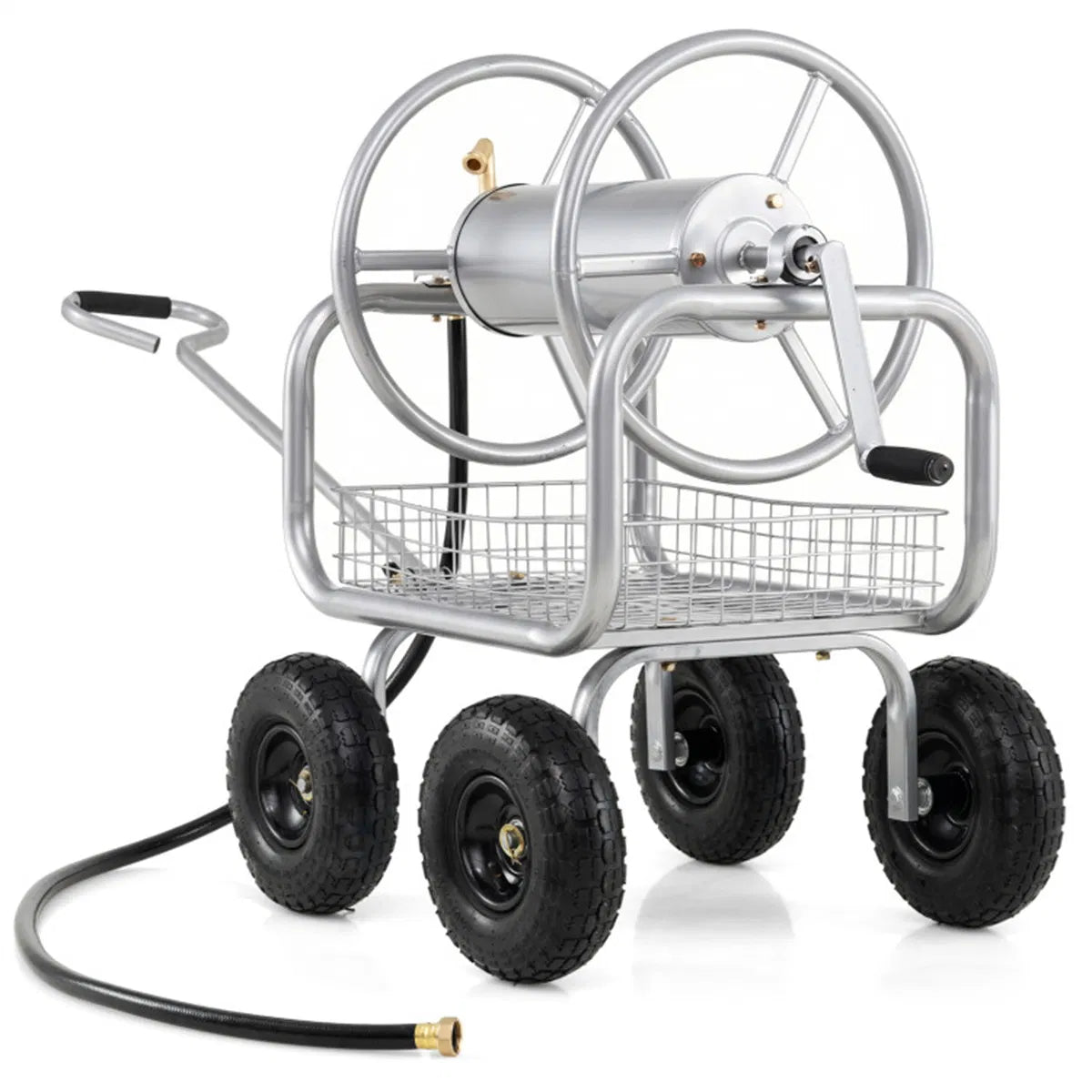 Garden Hose Reel Cart Heavy Duty, 300 ft Capacity, 10 in Wheels – image 8