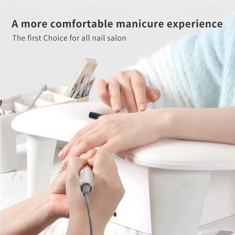 Nail Hand Rest for Two Hands, 15 Degree Tilted PU Leather Pillow – image 2