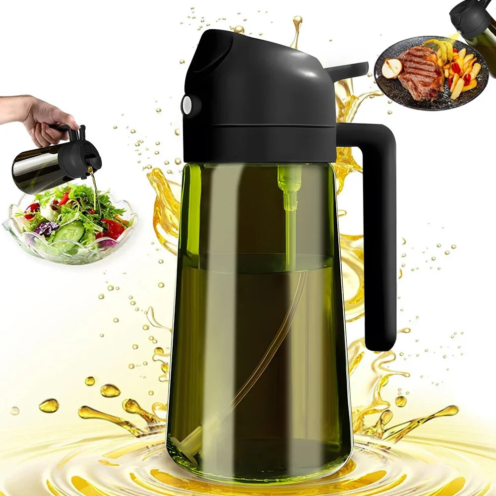 Oil Sprayer Bottle - 2-in-1 Glass Olive Oil Dispenser, 16 oz – image 2