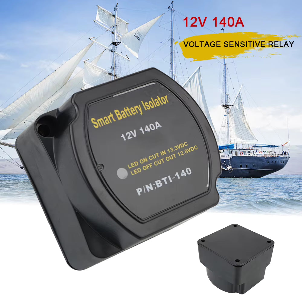 Dual Battery Isolator 12V 140A, Voltage Sensitive Relay