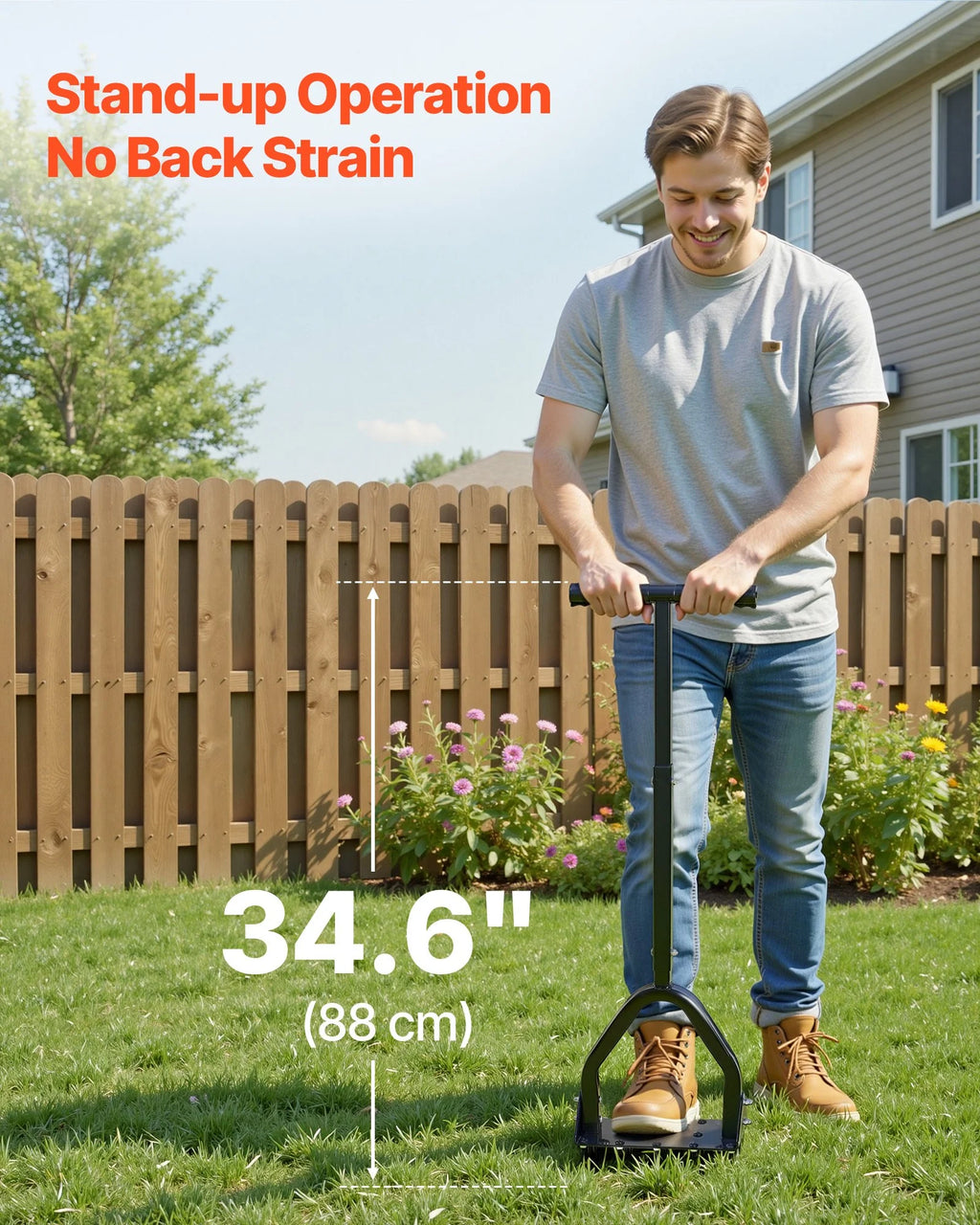 Lawn Aerator - Manual Spike Aerator Tool with 15 Steel Spikes – image 3