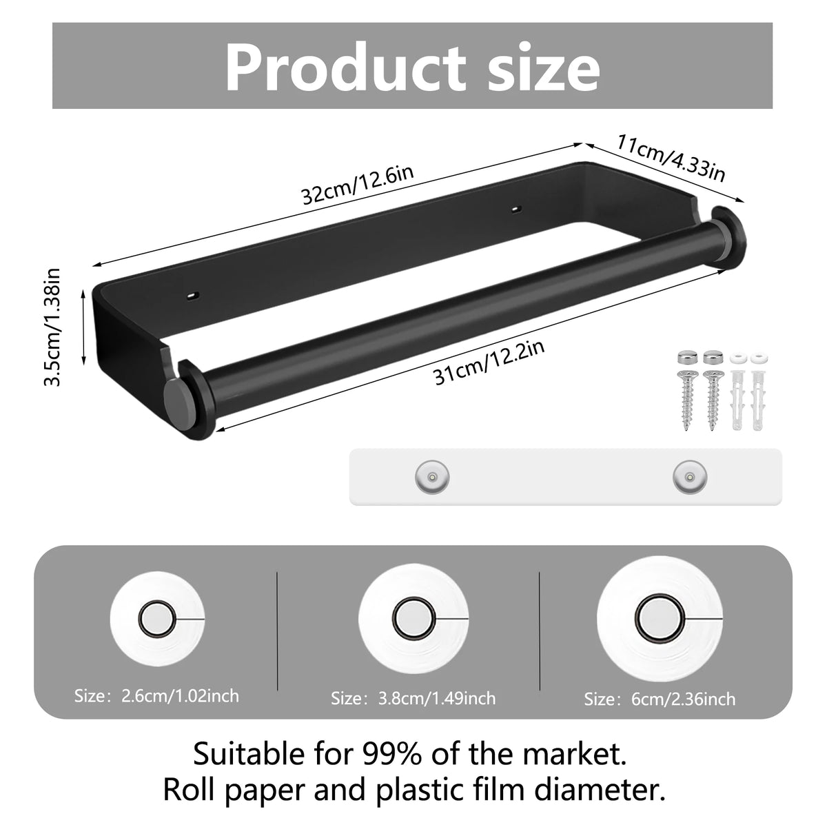 Stainless Steel Paper Towel & Wrap Holder – image 7