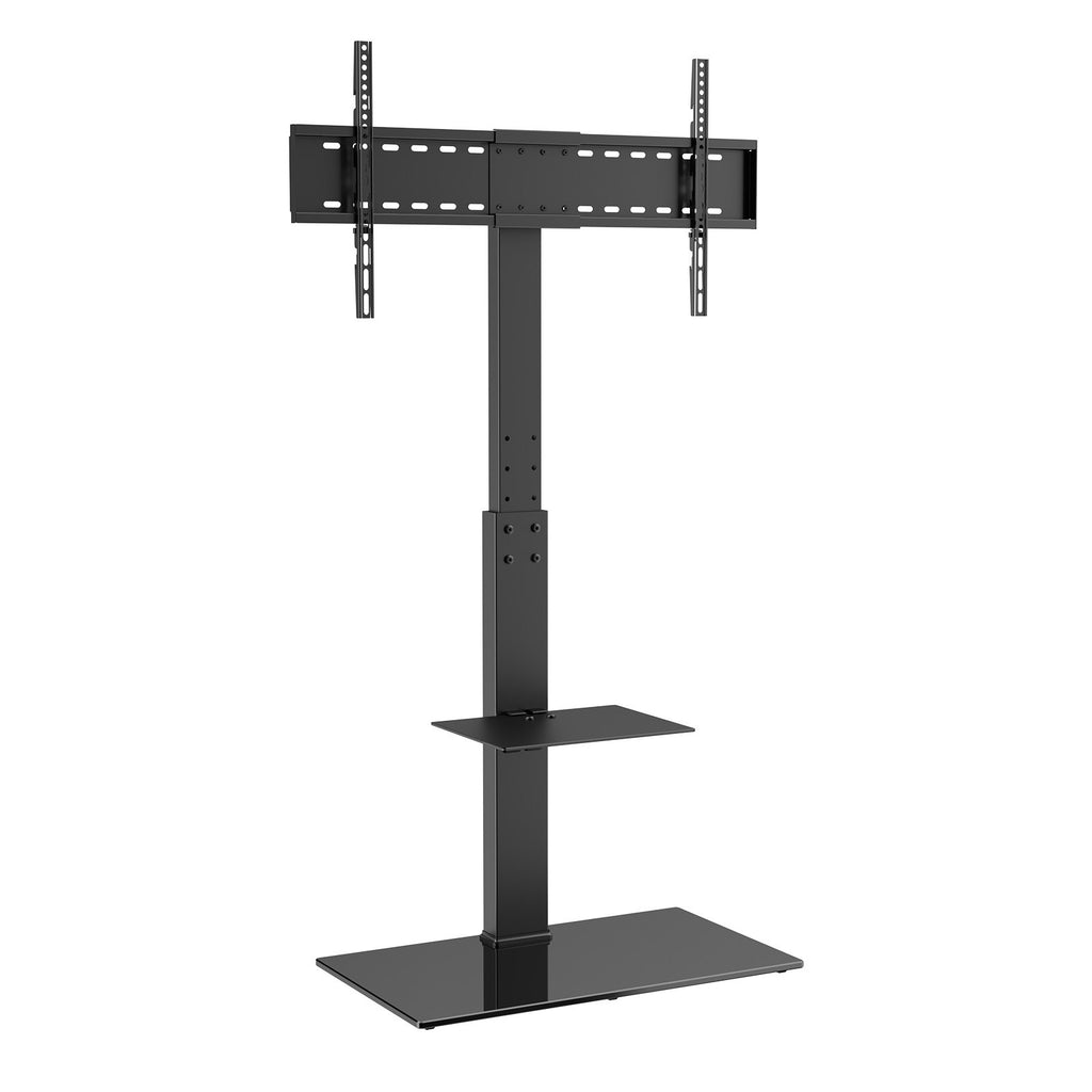 Swivel Floor TV Stand with Mount for 32-85 Inch TVs, Glass Base – image 2