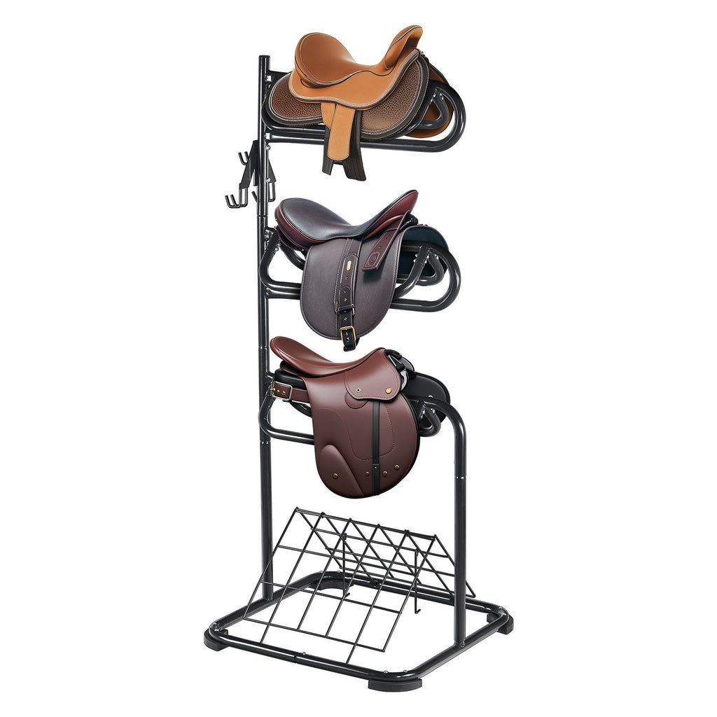 3-Tier Rotating Freestanding Saddle Stand for Tack Rooms