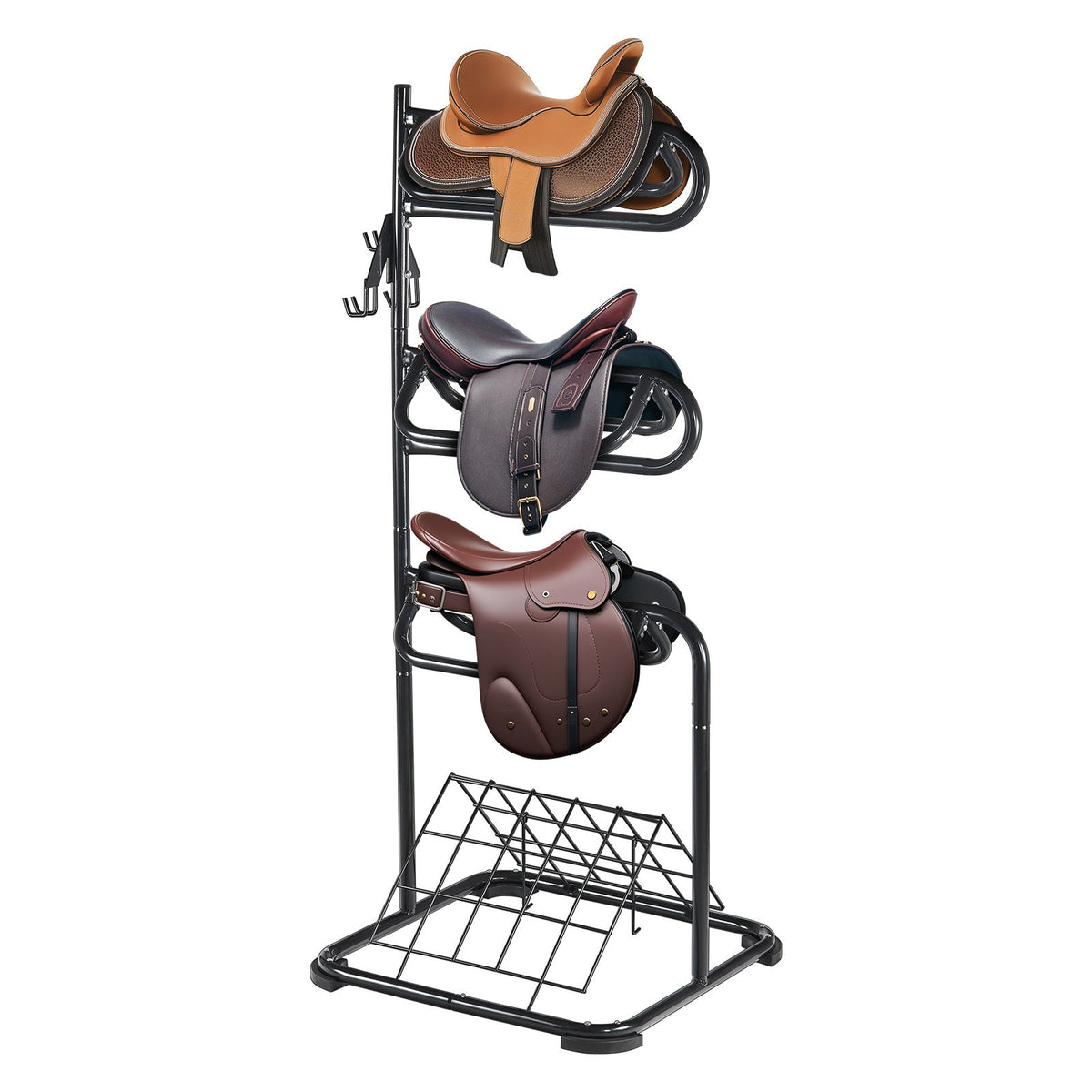 3-Tier Rotating Freestanding Saddle Stand for Tack Rooms