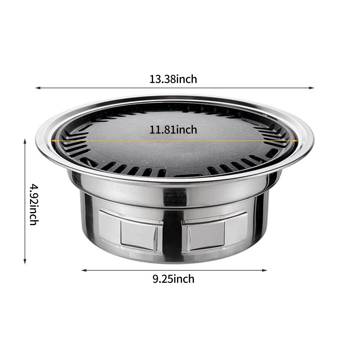 13 Inch Round Tabletop Charcoal Grill with Grill Net – image 4