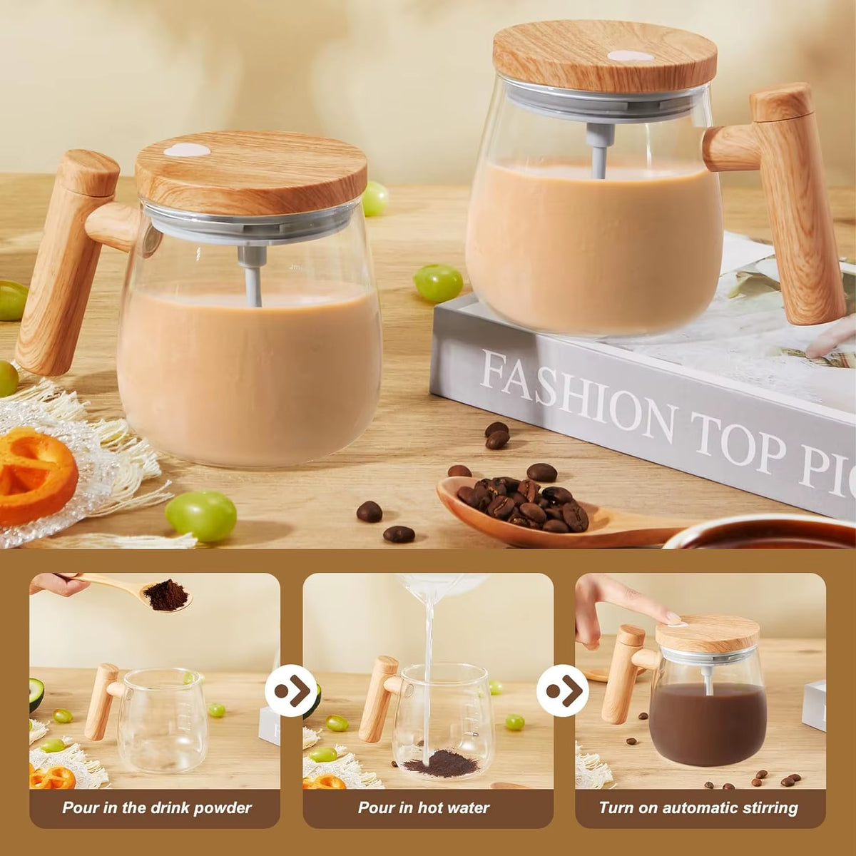 Self-Stirring Mug 400ml – Electric Mixing Cup for Drinks – image 7