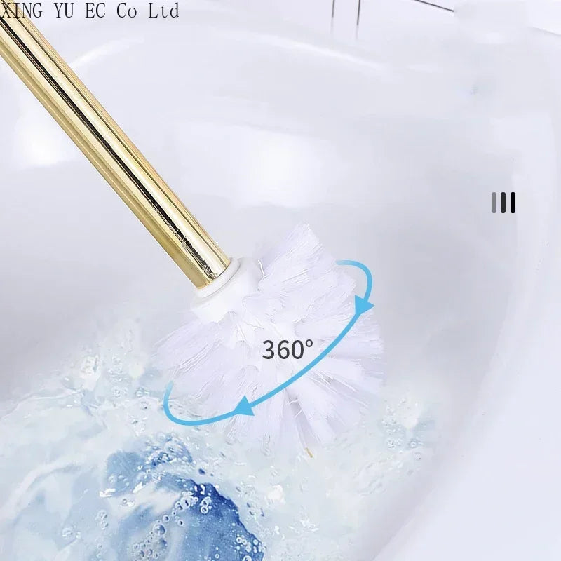 Toilet Brush with Marble-Look Ceramic Holder – image 6