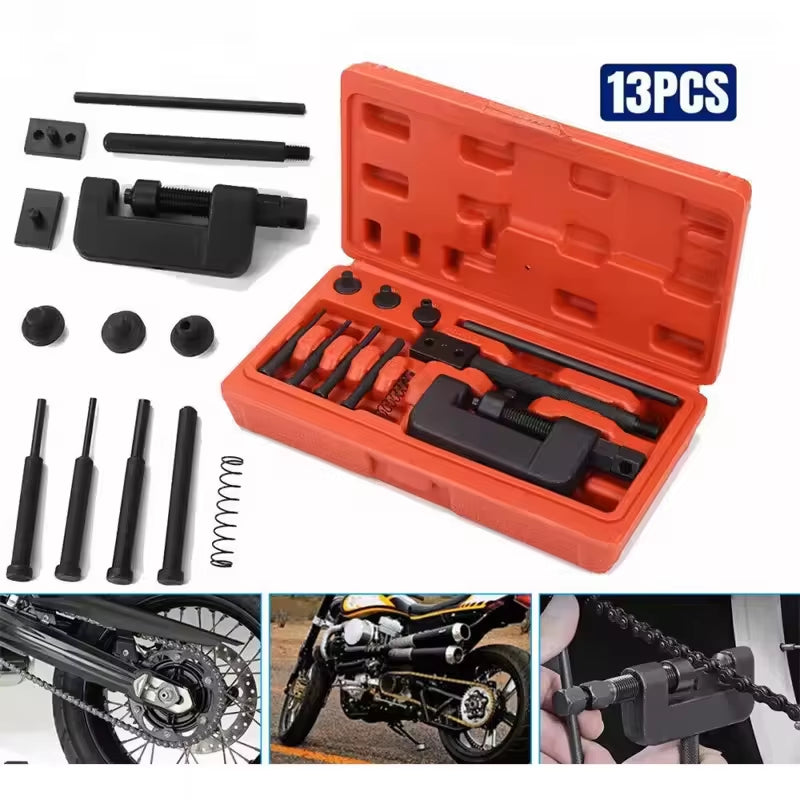 Motorcycle Chain Breaker & Riveting Tool Kit, 13 Pc Mechanics Chain Press – image 2
